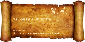 Miloszav Avarka névjegykártya